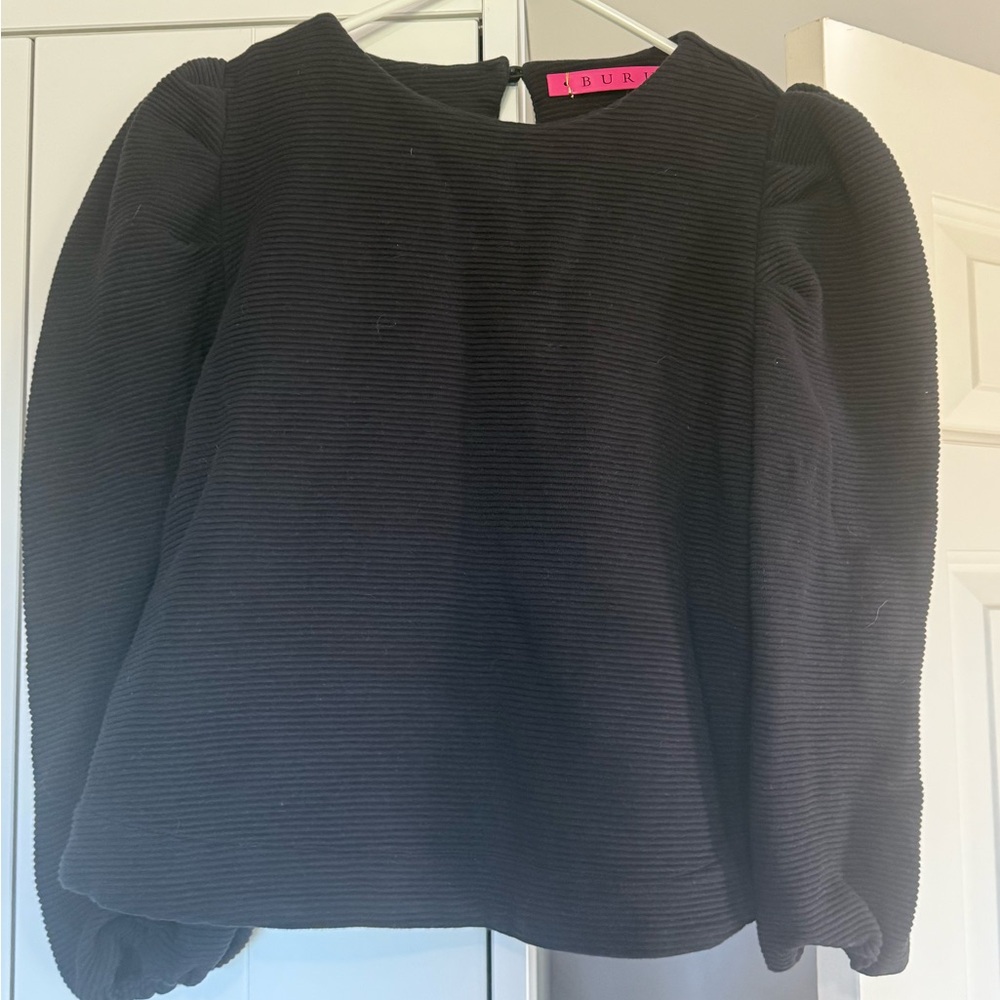 Buru Black Ribbed Knit Sweater
